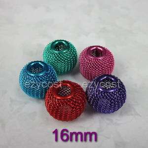   Making 16mm Spacer Round Metal Mesh Mix Color Beads E 1770  