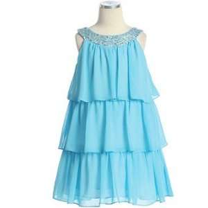  Turquoise Tiered Sequin Dress (7)   3707TURQ Everything 