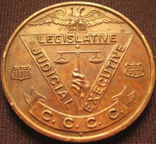   Sesquicentennial Bronze Token 1787 1937 C.C.C.C. Citizens Committee