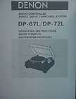 denon dp 67l and dp 72l tt operating instructions 17p
