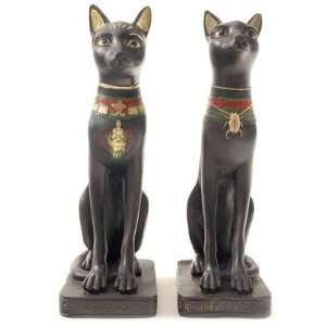  Egyptian Set of Two Bast Protector Statues Everything 