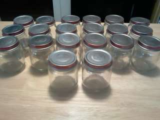20 Empty Baby Food Glass Jars Lot w/ Lids Storage NO GLUE Crafts 
