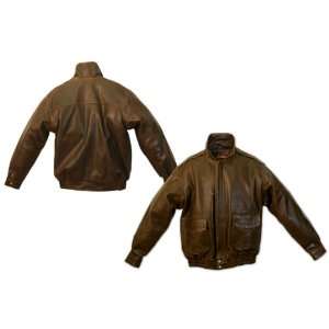    Carroll Leather Bomber Style Jacket (Brown, XXXX Large) Automotive