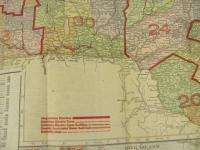   1910 New York Pocket Map Railroad Congressional Districts Census RR