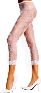  Womens White 80s Lace Leggings Clothing