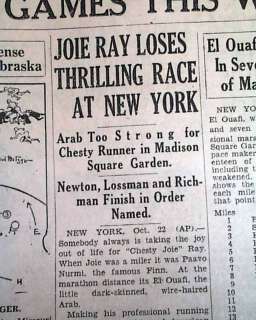 INDOOR MARATHON RACE Boughera El Ouafi 1928 Newspaper *  