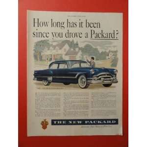  Pachard car,1953 print advertisement (house/blue car 