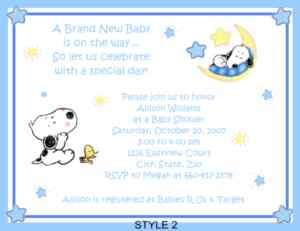 Snoopy Peanuts Baby Shower Invitations ALL IN 1 Game Pk  