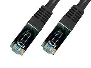 CAT6A STP Patch LAN Cable 1 1ft 1 ft 1Gbps BLACK black  
