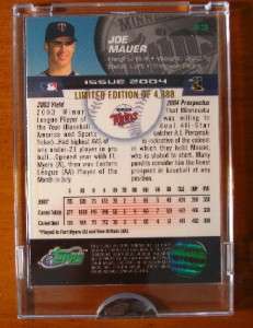 2004 Joe Mauer Rookie Etopps In Hand 1of 4888 Cards  