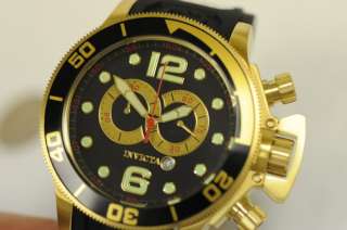 New Mens Invicta 6917 Corduba Interceptor Chronograph Black Gold Watch 