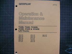 Caterpillar T40E T50E TC60E V40E V50E VC60E Manual CAT  