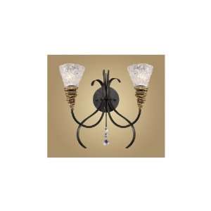  Westmore Lighting 2 Light Black w/ Gold Highlights Casual 