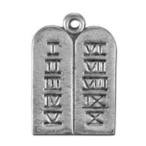   Antique Silver Ten Commandments Pewter Charm Arts, Crafts & Sewing