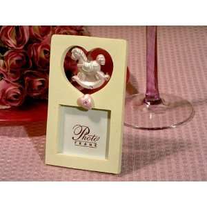  Rocking Horse Photo Frames w Pink Heart (Set of 72)   Baby 