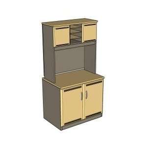  Storage Cabinet with Hutch in Cornerstone Cherry / Pumice 