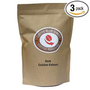 Coffee Bean Direct Dark Sulawesi Kalossi, Whole Bean Coffee, 16 Ounce 