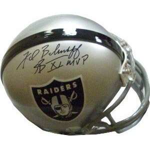  Fred Biletnikoff Signed Raiders Mini Helmet   SB XV MVP 