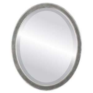  Toronto Oval in Silver Leaf with Black Antique Mirror and 