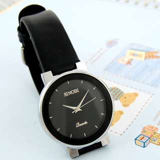 New Fashion Mens Wristwatch Circular Case black, white  