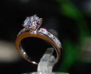 1ct created brilliant diamond WhiteGP ring size J 5  