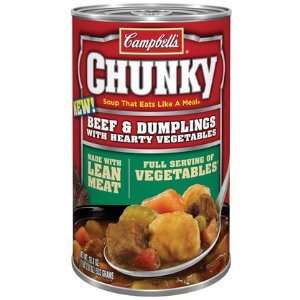  Campbells Chunky Beef Dumplings w/ Hearty Vegetables Soup 