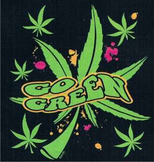 GO GREEN Neon Adult Marijuana Party Cool Weed Funny Tee  