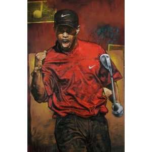  Stephen Holland   Tiger Woods   The Shot Canvas Giclee 