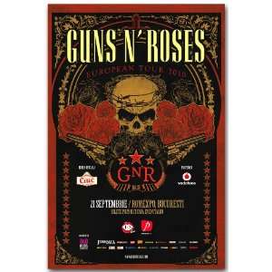  Guns N Roses Poster   B Concert Flyer   Euro Tour 2010 