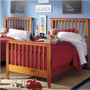   Mission Style Autumn Finish Twin Size Hard Wood Bed