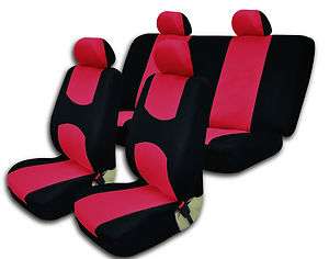 1991 2012 TOYOTA COROLLA RED AND BLACK SEMI CUSTOM SEAT COVERS  
