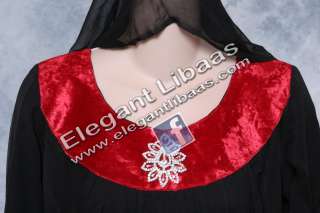Pakistani Designer Bridal Salwar Kameez Anarkali Black Red Embroidered 