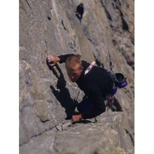  Male Rock Climbing in the Big Horn Mountains of Wyoming 