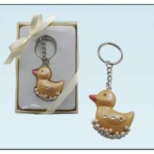   Girl Yellowish Gold/White/Pink Baby Duck Key Chains Gift Boxed KB004
