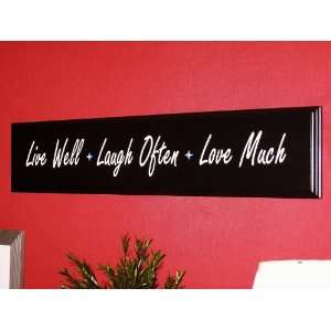  Wood Sign Plaque Wall Decor with Quote Live Well Laugh Often 