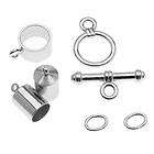 BeadSmith Silver Plated Barrel Findings Kit For Kumihimo Braids  Fits 
