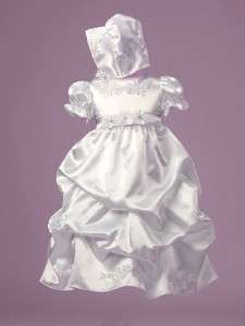 NEW White Satin Pick Up Christening Gown Sz 24 Months  