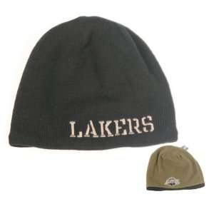  Los Angeles Lakers Reversible Knit/Fleece Beanie (Uncuffed 