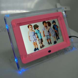 NEW 7 TFT LCD Digital Photo Frame  MP4 Player Pink  