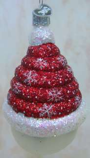 OLD WORLD Candy Coil Snowman ORNAMENT Glistening 24100  