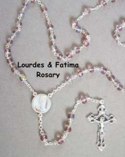 Our Lady of Lourdes & Fatima Rosary Lavender Rosaries  