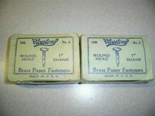 Noesting Brass Paper Fasteners Lot 2 box vintage USA CO  