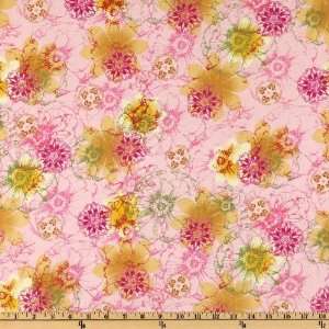  44 Wide Couleur Vie Floral Pink Fabric By The Yard Arts 