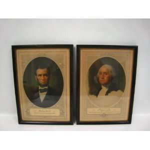 Abraham Lincoln & George Washington Portraits, Circa 1929.