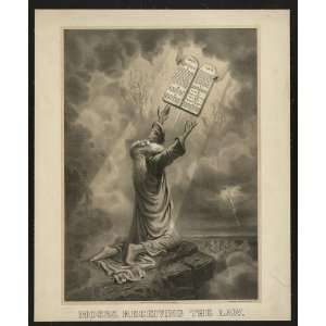   Moses receiving law,tablets,theTen Commandments,c1877