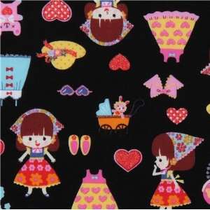  cute girls Japanese fabric Kokka poodle clothes (Sold in 