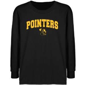   Wisconsin Stevens Point Pointers Youth Black Logo Arch T shirt Sports