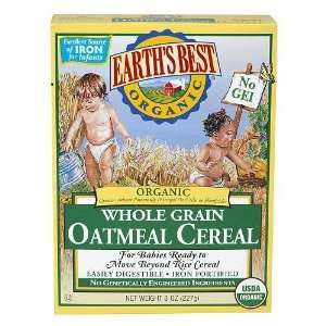Earths Best Organic Wholegrain Infant Oatmeal Cereal   8 Oz  