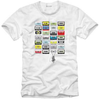 N85 Cassette Tape T shirt graphic funny men Whtie L  