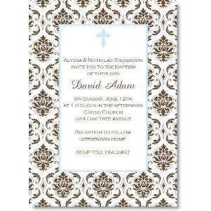  Damask With Blue Accents Party Invitations Health 